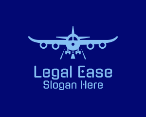 Blue Aviation Airplane Logo