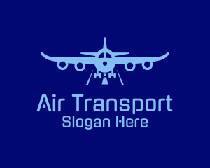 Blue Aviation Airplane logo design