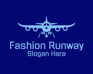 Blue Aviation Airplane logo design