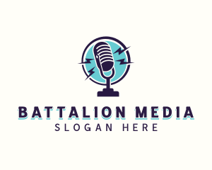 Media Broadcaster Microphone logo design