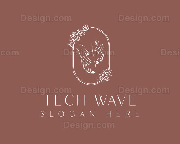 Floral Foot Massage Therapy Logo