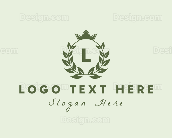 Natural Crown Wreath Leaf Logo