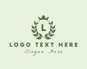 Natural Crown Wreath Leaf logo