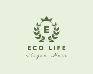 Natural Crown Wreath Leaf logo design