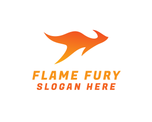 Flame Kangaroo Animal logo design