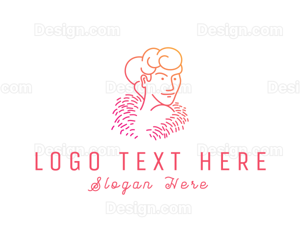 Woman Strapless Fur Dress Logo