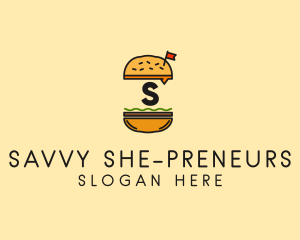 Burger Sandwich Resto logo design