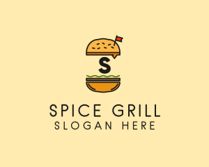 Burger Sandwich Resto logo design