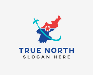 North Korea Country Map logo design