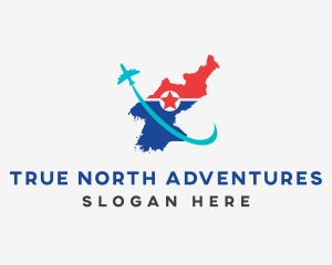 North Korea Country Map logo design