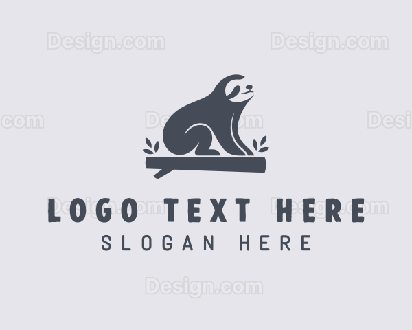 Sloth Animal Zoo Logo