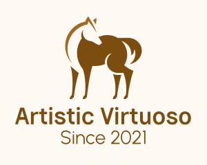 Brown Horse Stallion logo design