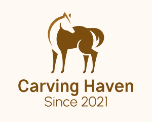 Brown Horse Stallion logo design