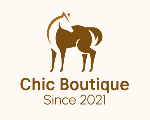 Brown Horse Stallion logo design