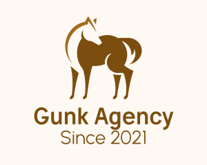 Brown Horse Stallion logo design