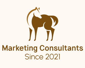 Brown Horse Stallion logo design