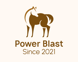 Brown Horse Stallion logo design