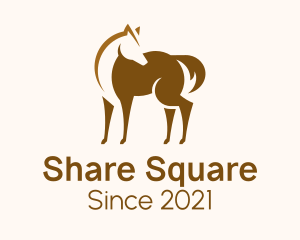 Brown Horse Stallion logo design