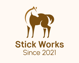 Brown Horse Stallion logo design