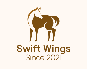 Brown Horse Stallion logo design