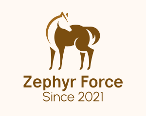 Brown Horse Stallion logo design