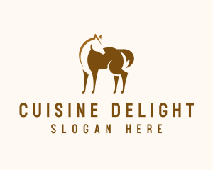 Brown Horse Stallion logo design