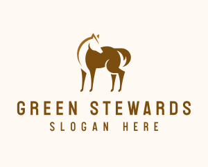 Brown Horse Stallion logo design