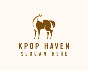 Brown Horse Stallion logo design