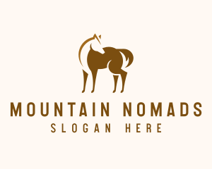 Brown Horse Stallion logo design