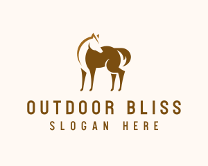 Brown Horse Stallion logo design