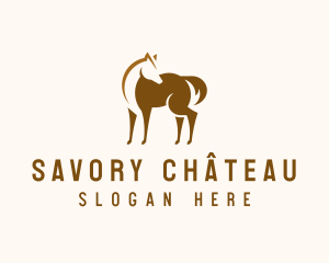 Brown Horse Stallion logo design