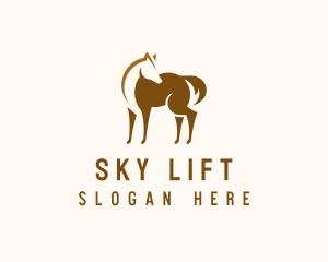 Brown Horse Stallion logo design