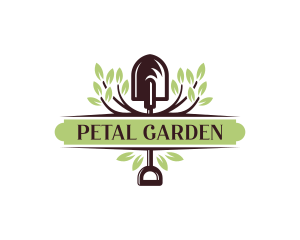 Landscaping Shovel Lawn logo design