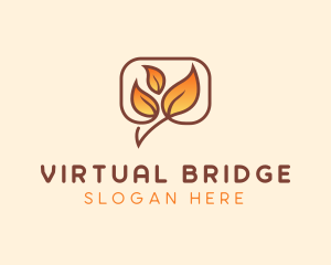 Gradient Autumn Leaves logo