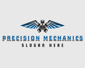 Mechanic Piston Wings logo design
