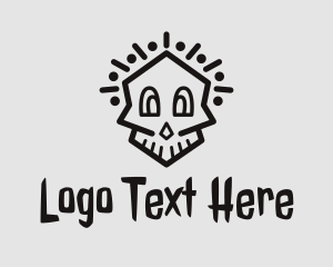 Cartoon Minimalist Skull logo