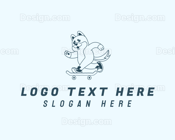 Dog Skateboard Pet Logo