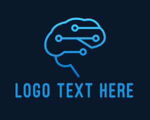 Blue Cyber Brain Programmer  logo