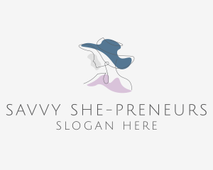 Woman Hat Fashion logo design