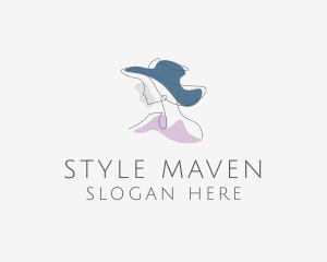 Woman Hat Fashion logo design