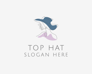 Woman Hat Fashion logo design