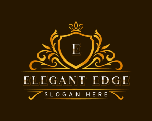 Elegant Crown Crest logo design