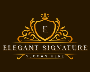 Elegant Crown Crest logo design