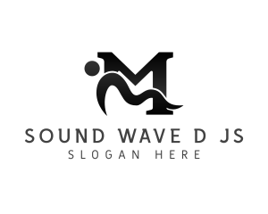 Sea Wave Letter M logo design