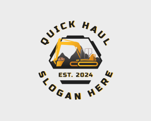 Backhoe Digging Excavator logo