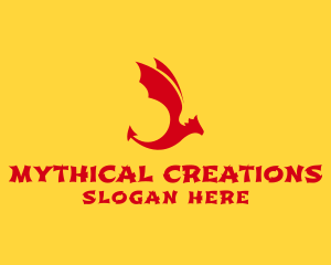 Mythical Flying Dragon  logo design