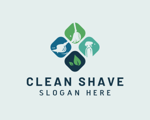 Sanitation Cleaning Janitorial logo design