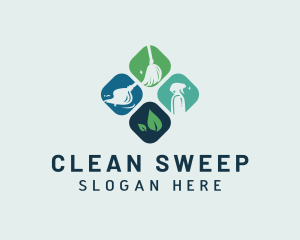 Sanitation Cleaning Janitorial logo design