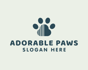 Paw Barcode Pet logo design