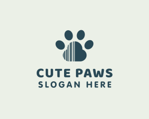 Paw Barcode Pet logo design